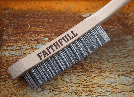 Faithfull Heavy-Duty Stainless Steel Scratch Brush, 4 Row