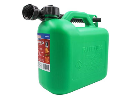 Faithfull Plastic Fuel Can Green 5 litre