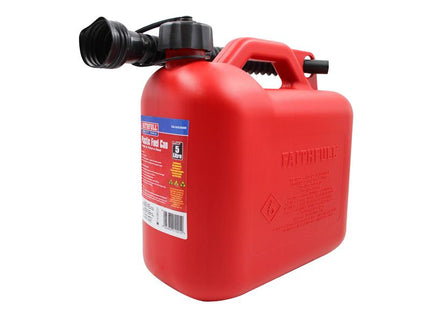 Faithfull Plastic Fuel Can Red 5 litre