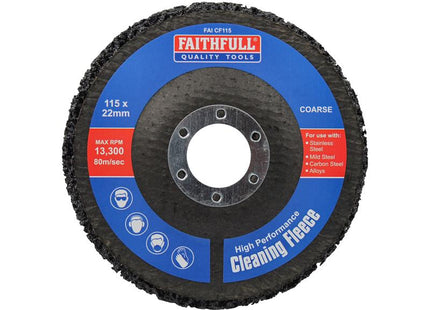 Faithfull Cleaning Fleece Disc Coarse 115 x 22mm FAICF115