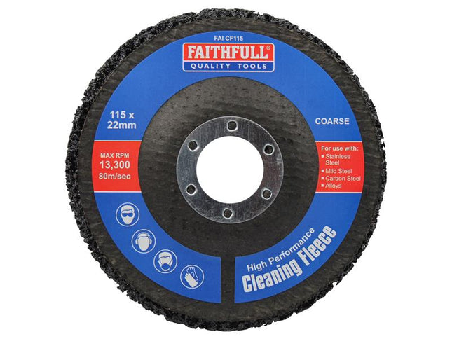 Faithfull Cleaning Fleece Disc Coarse 115 x 22mm FAICF115