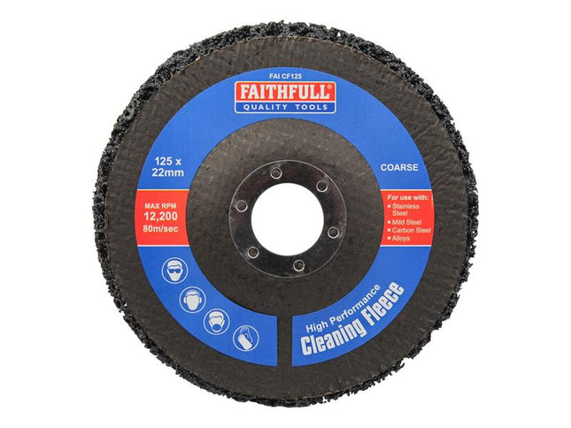 Faithfull Cleaning Fleece Disc Coarse 125 x 22mm FAICF125