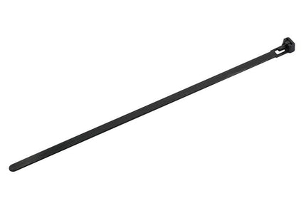 Faithfull Reusable Cable Tie Black 7.6 x 250mm - Pack of 50 for Organising