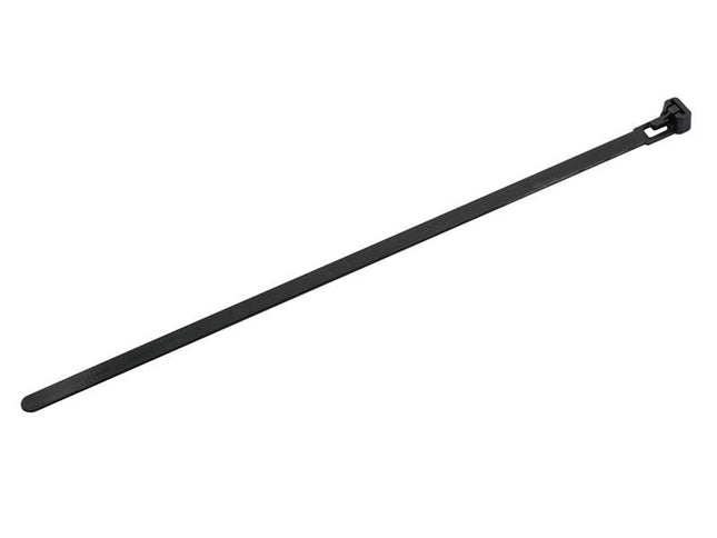 Faithfull Reusable Cable Tie Black 7.6 x 250mm - Pack of 50 for Organising