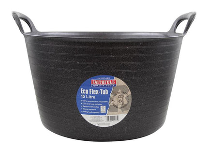 Faithfull Eco Flex Tub 15 Litre - Recycled Black