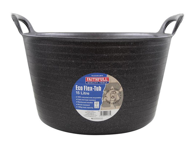 Faithfull Eco Flex Tub 15 Litre - Recycled Black