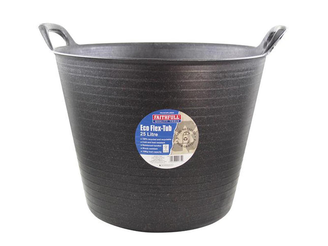 Faithfull Eco Flex Tub 25 Litre - Recycled Black