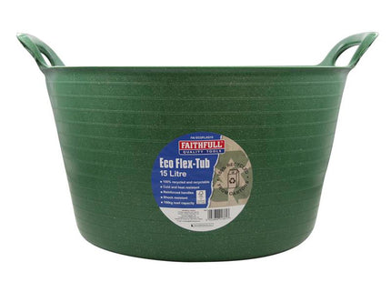 Faithfull Eco Flex Tub 15 Litre - Recycled Green