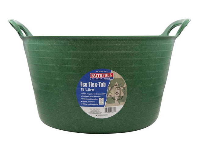 Faithfull Eco Flex Tub 15 Litre - Recycled Green