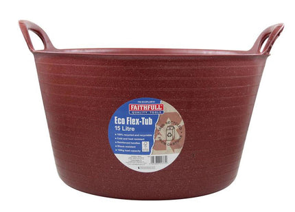 Faithfull Eco Flex Tub 15 Litre - Recycled Red