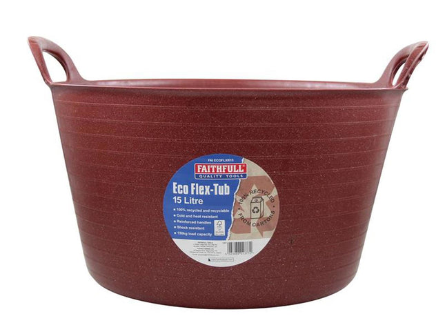 Faithfull Eco Flex Tub 15 Litre - Recycled Red