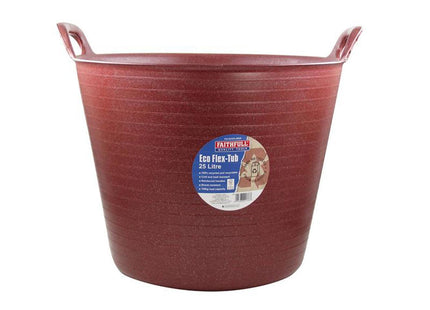 Faithfull Eco Flex Tub 25 Litre - Recycled Red