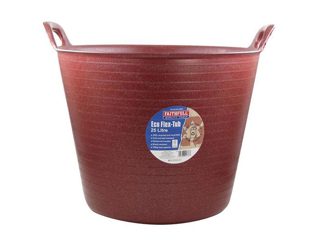 Faithfull Eco Flex Tub 25 Litre - Recycled Red
