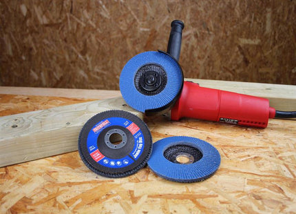 Faithfull Zirconia Abrasive Jumbo Flap Disc 125 X 22Mm 120 Grit (3 Pack)