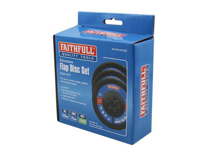 Faithfull Zirconia Abrasive Jumbo Flap Disc 125 X 22Mm 120 Grit (3 Pack)