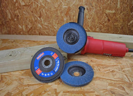 Faithfull Zirconia Abrasive Jumbo Flap Disc 125 X 22Mm 40 Grit (3 Pack)