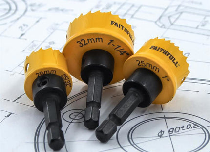 Faithfull Mini Holesaw Set, 3 Piece