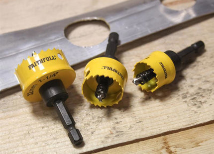 Faithfull Mini Holesaw Set, 3 Piece