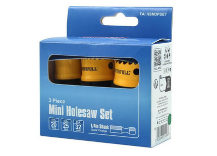 Faithfull Mini Holesaw Set, 3 Piece