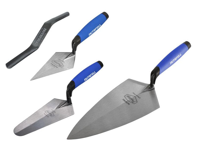 Faithfull Prestige Professional Brick Trowel Set, 4 Piece FAIPTFSET4