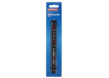 Faithfull Matt Black Stainless Steel Measuring Rule 150Mm