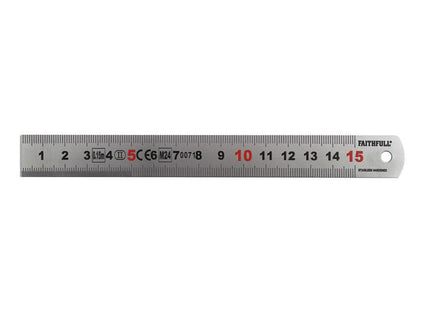 Faithfull Matt Silver Measuring Rule 150Mm