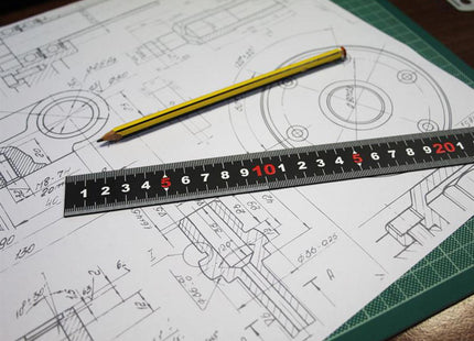 Faithfull Matt Black Stainless Steel Measuring Rule 300Mm