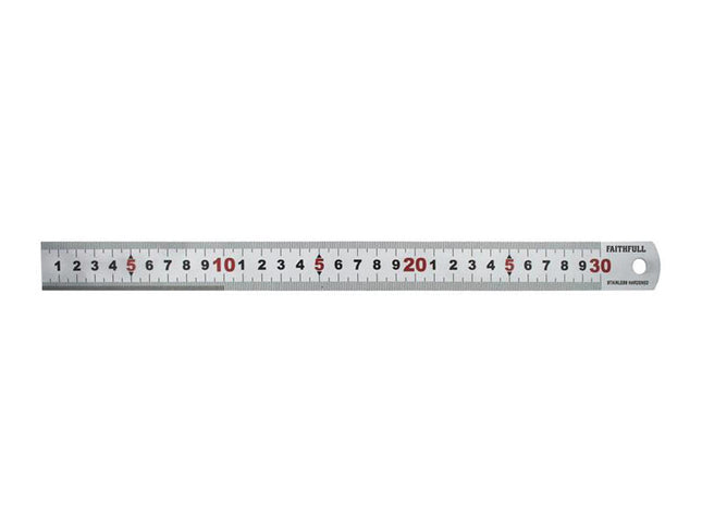 Faithfull Matt Silver Measuring Rule 300Mm