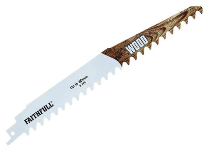 Faithfull S1141hm Wood Carbide Sabre Saw Blade 228Mm X 3 Tpi