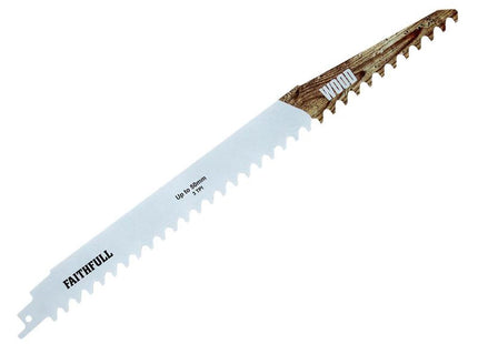 Faithfull S1241hm Wood Carbide Sabre Saw Blade 304Mm X 3 Tpi