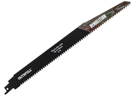 Faithfull S1250hm Demolition Carbide Sabre Saw Blade 304Mm X 6 Tpi