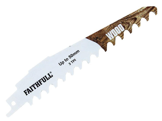 Faithfull S950hm Wood Carbide Sabre Saw Blade 152Mm X 3 Tpi