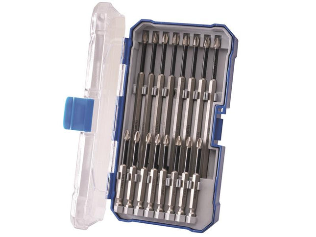 Faithfull Long Impact Bit Set in Case, 16 Piece