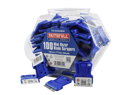 Faithfull Mini Scrapers Full Display Unit (100)