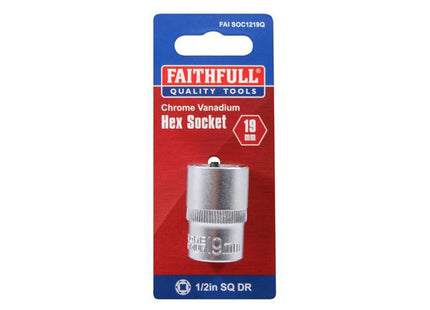 Faithfull Hex Socket 1/2In Drive 19Mm