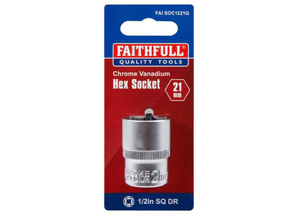 Faithfull Hex Socket 1/2In Drive 21Mm