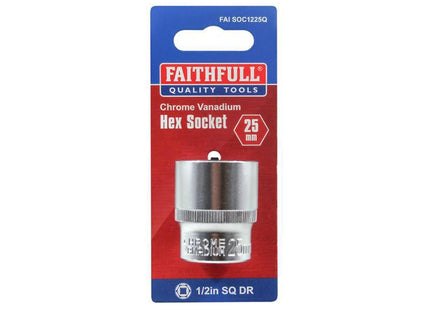 Faithfull Hex Socket 1/2In Drive 25Mm