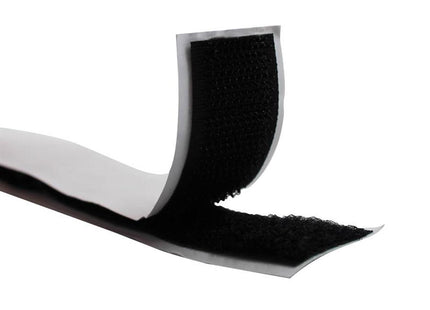 Faithfull Hook & Loop Self Adhesive Tape Black 20mm X 1M