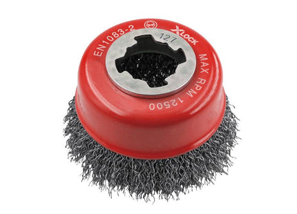 Faithfull X-LOCK Wire Cup Brush 75mm M14x2, 0.30mm Steel Wire FAIWBC75XL