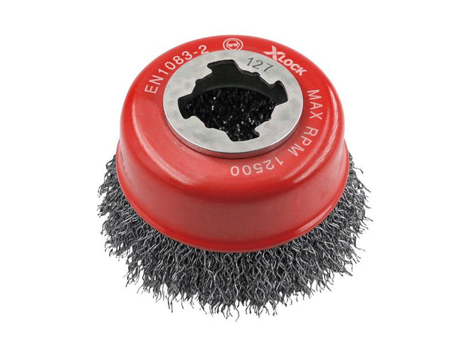 Faithfull X-LOCK Wire Cup Brush 75mm M14x2, 0.30mm Steel Wire FAIWBC75XL