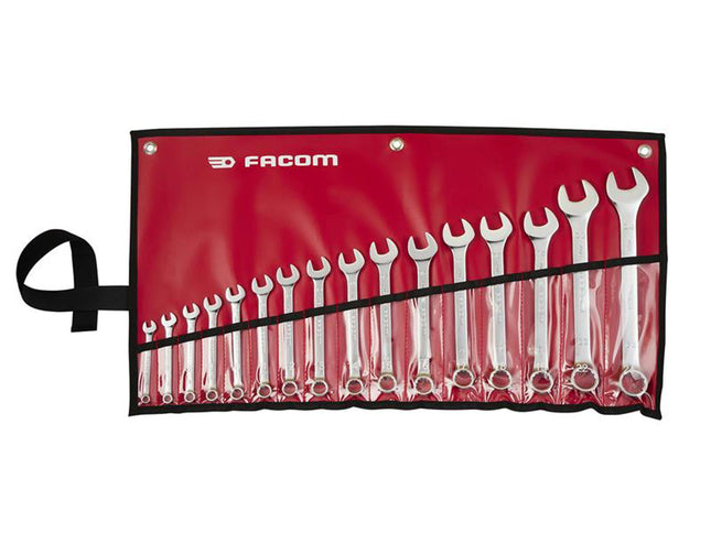 Facom 40B.Jv16pb 40B Series Slim Metric Combination Spanner Set, 16 Piece