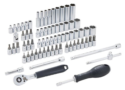 Facom 1/4In Drive Socket Set, 72 Piece