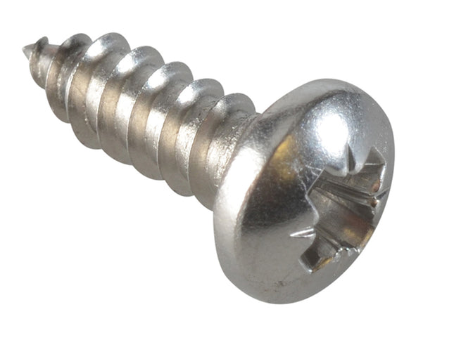 Forgefix Self-Tapping Screw Pozi Compatible Pan Head Ss 1/2In X 8 Forgepack 40