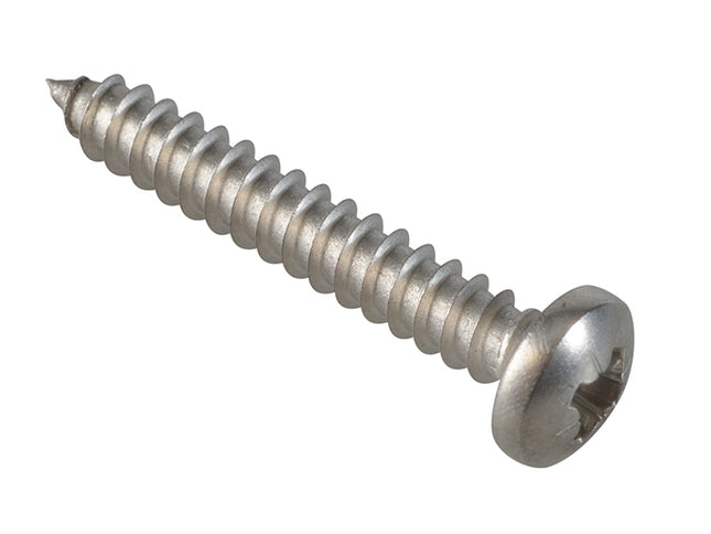 Forgefix Self-Tapping Screw Pozi Compatible Pan Head Ss 1.1/4In X 10 Forgepack 12