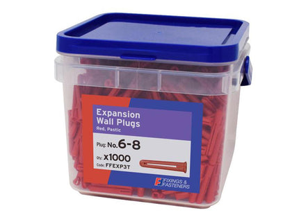 Forgefix Expansion Wall Plugs Red 6-8mm - FFEXP3T - Perfect for Lightweight Applications