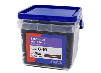 Forgefix Expansion Wall Plugs Brown 8-10mm - FFEXP4T - Perfect for Lightweight Fixing