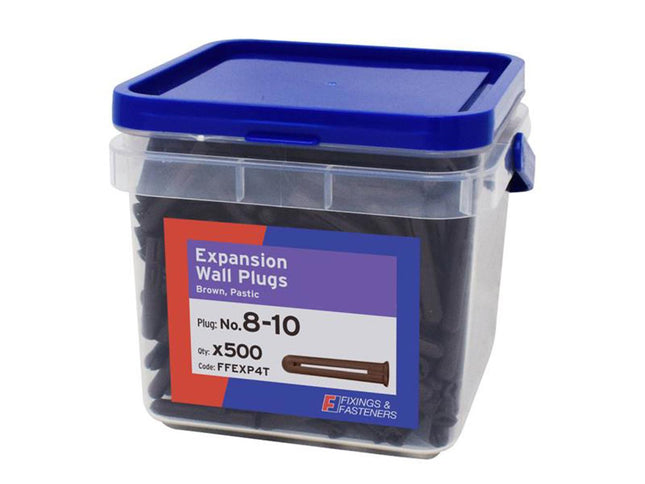 Forgefix Expansion Wall Plugs Brown 8-10mm - FFEXP4T - Perfect for Lightweight Fixing