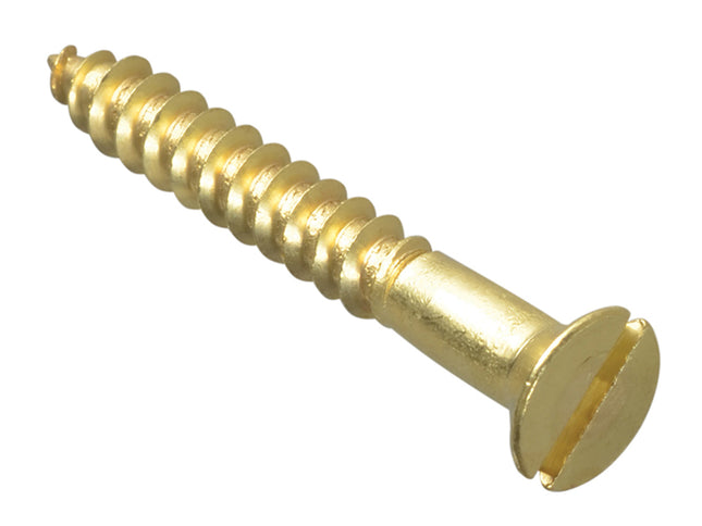Forgefix Wood Screw Slotted Csk Brass 1.1/2In X 10 Forgepack 8