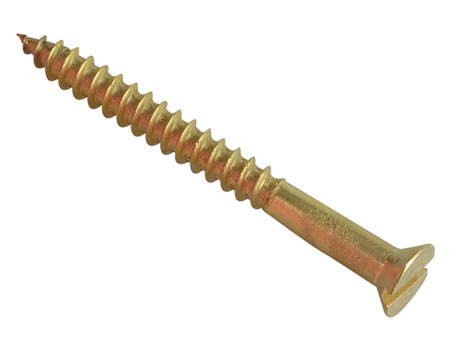 Forgefix Wood Screw Slotted Csk Brass 1.1/2In X 6 Forgepack 12