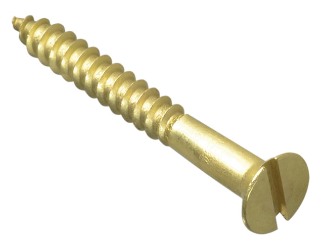 Forgefix Wood Screw Slotted Csk Brass 1.1/2In X 8 Forgepack 10